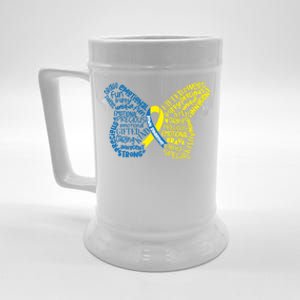 Down Syndrome Awareness Butterfly Beer Stein