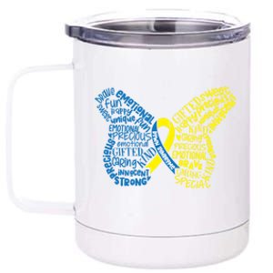 Down Syndrome Awareness Butterfly 12 oz Stainless Steel Tumbler Cup