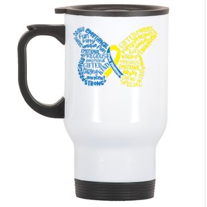 Down Syndrome Awareness Butterfly Stainless Steel Travel Mug