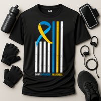 Down Syndrome Awareness Ribbon Flag Cooling Performance Crew T-Shirt