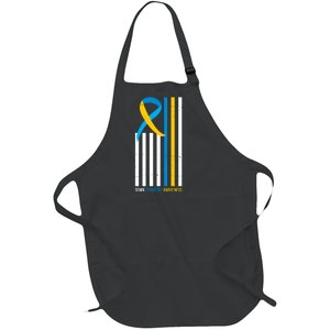 Down Syndrome Awareness Ribbon Flag Full-Length Apron With Pockets