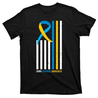 Down Syndrome Awareness Ribbon Flag T-Shirt