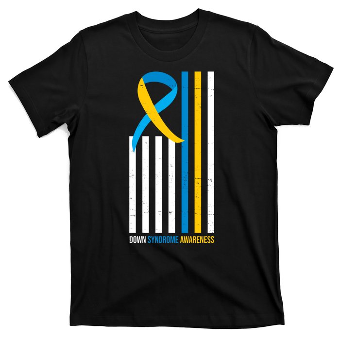 Down Syndrome Awareness Ribbon Flag T-Shirt