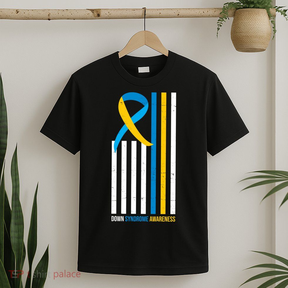 Down Syndrome Awareness Ribbon Flag T-Shirt