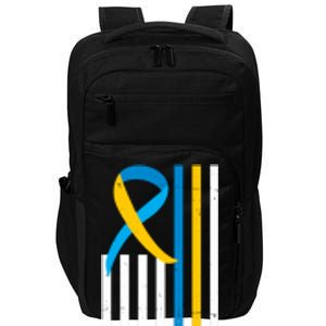 Down Syndrome Awareness Ribbon Flag Impact Tech Backpack