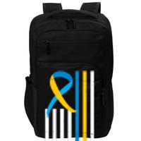 Down Syndrome Awareness Ribbon Flag Impact Tech Backpack