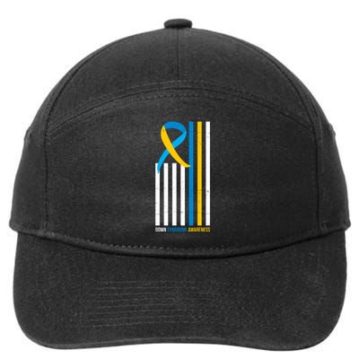 Down Syndrome Awareness Ribbon Flag 7-Panel Snapback Hat