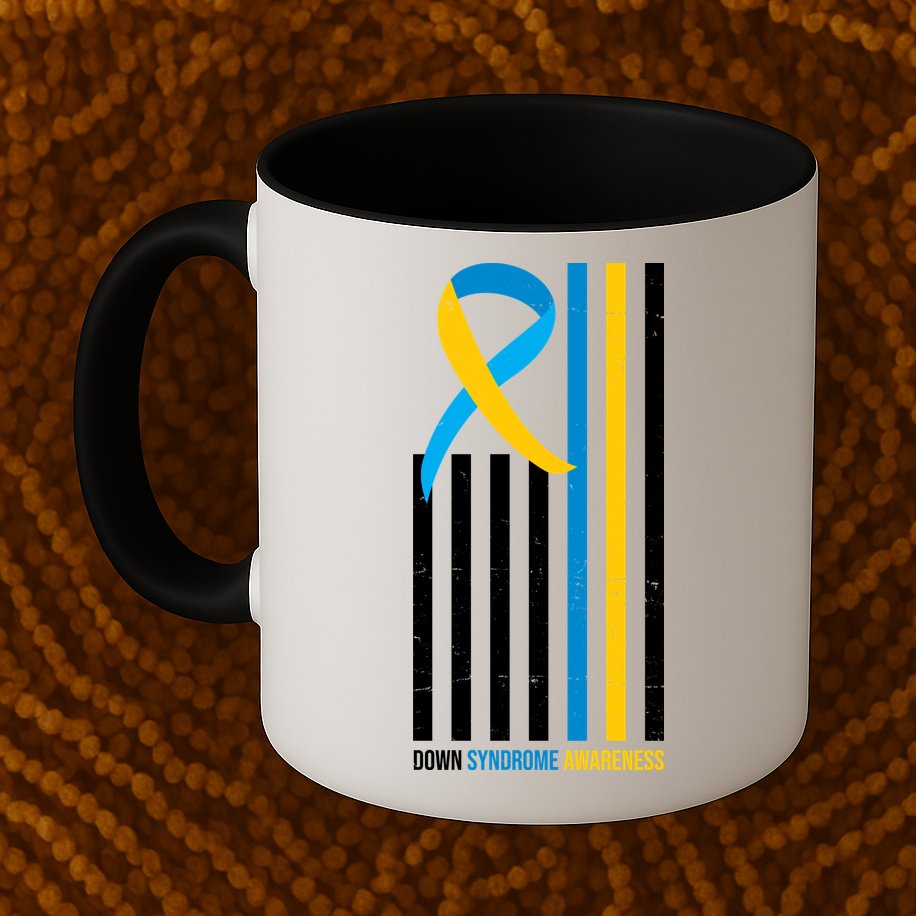 Down Syndrome Awareness Ribbon Flag Mug