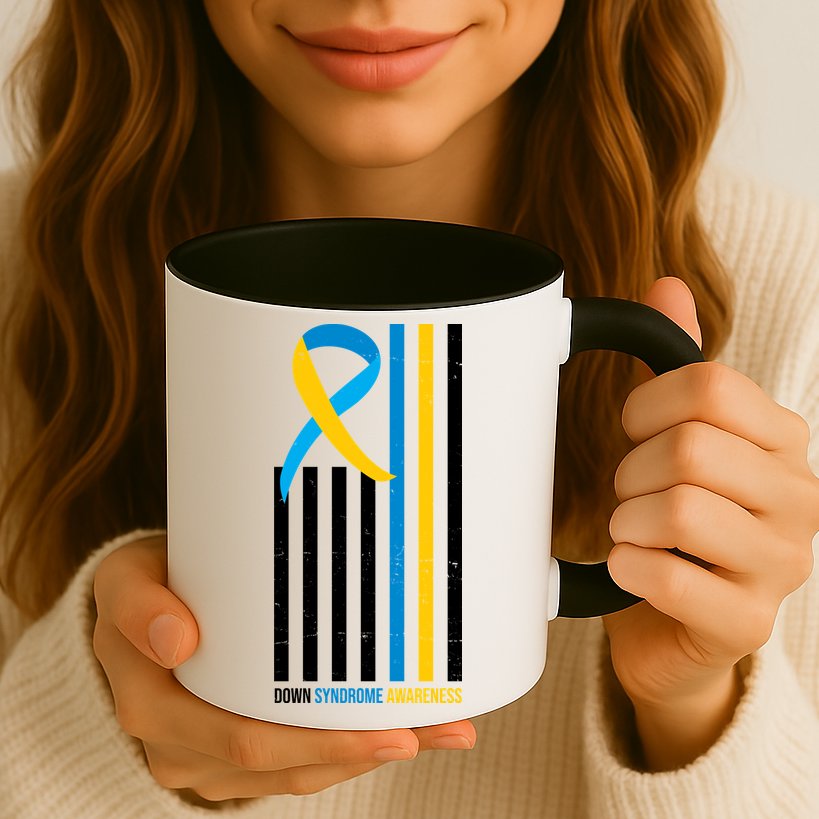 Down Syndrome Awareness Ribbon Flag Mug