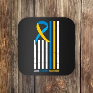 Down Syndrome Awareness Ribbon Flag Coaster