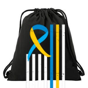 Down Syndrome Awareness Ribbon Flag Drawstring Bag