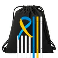 Down Syndrome Awareness Ribbon Flag Drawstring Bag