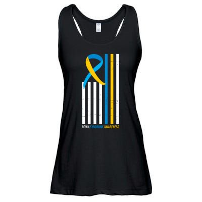 Down Syndrome Awareness Ribbon Flag Ladies Essential Flowy Tank