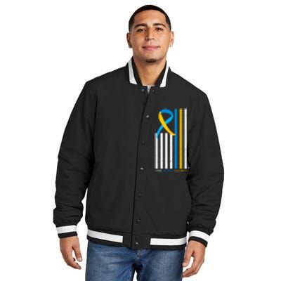 Down Syndrome Awareness Ribbon Flag Insulated Varsity Jacket