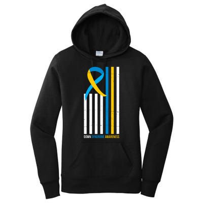 Down Syndrome Awareness Ribbon Flag Women's Pullover Hoodie