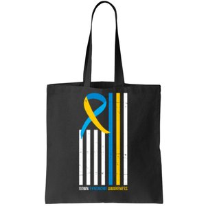 Down Syndrome Awareness Ribbon Flag Tote Bag