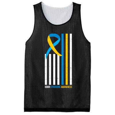 Down Syndrome Awareness Ribbon Flag Mesh Reversible Basketball Jersey Tank