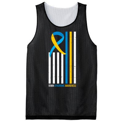 Down Syndrome Awareness Ribbon Flag Mesh Reversible Basketball Jersey Tank