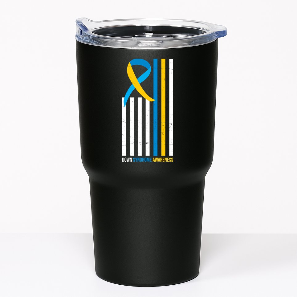Down Syndrome Awareness Ribbon Flag Tumbler