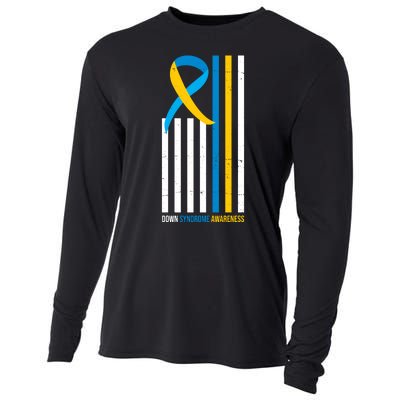 Down Syndrome Awareness Ribbon Flag Cooling Performance Long Sleeve Crew