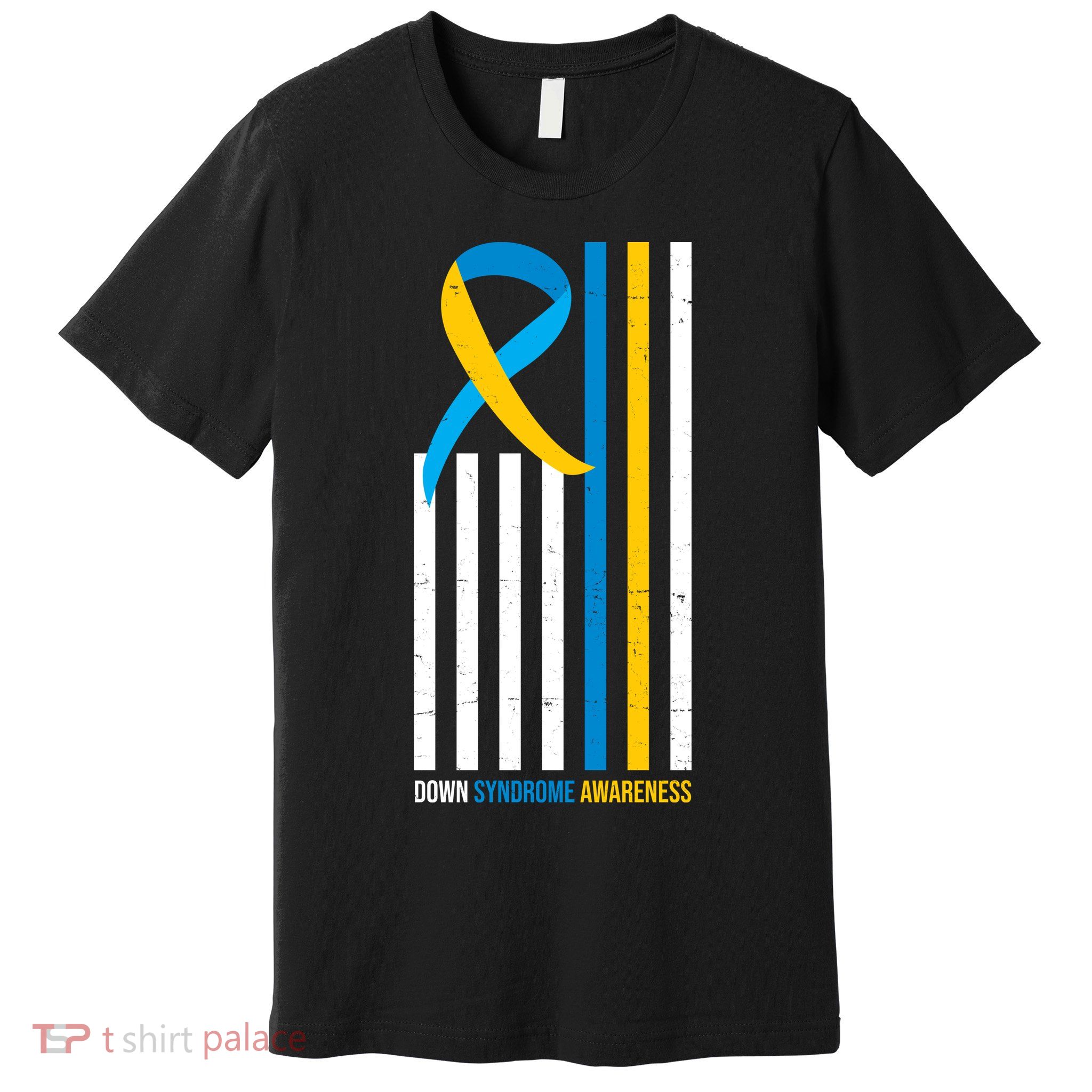 Down Syndrome Awareness Ribbon Flag Premium T-Shirt