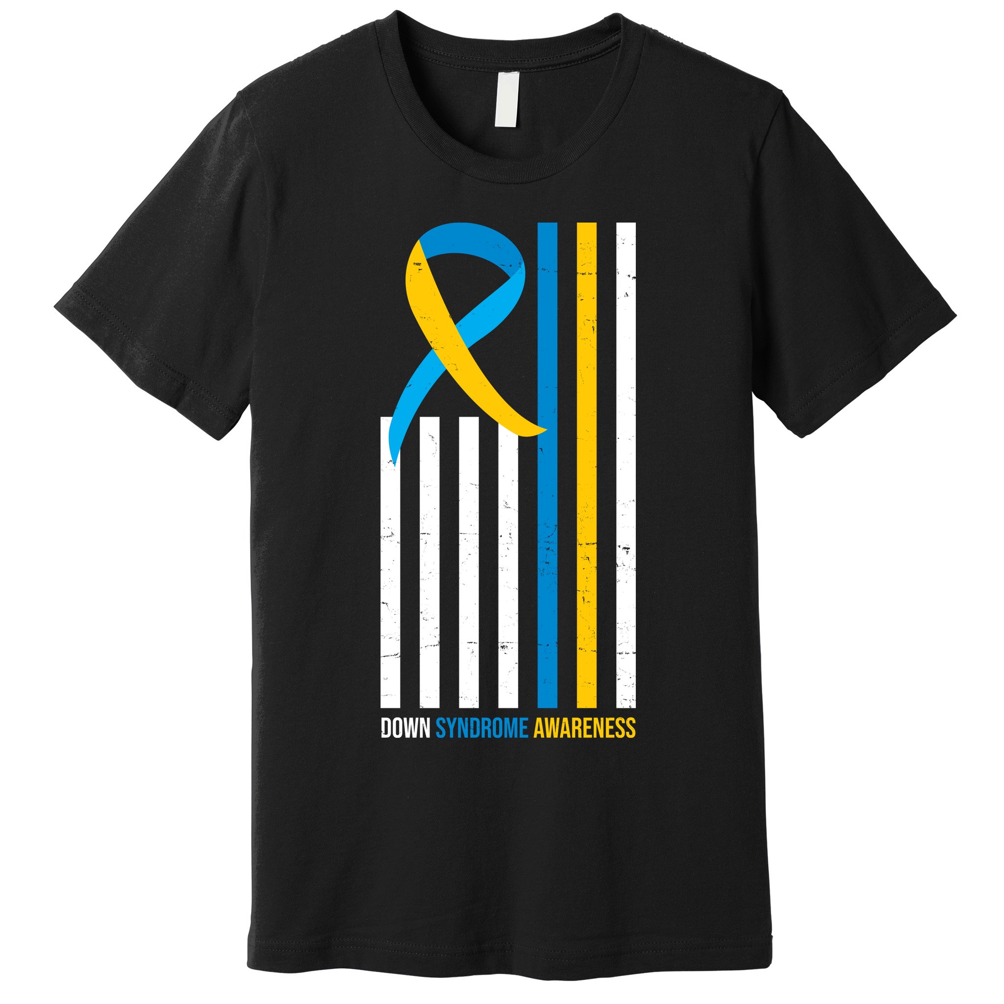 Down Syndrome Awareness Ribbon Flag Premium T-Shirt