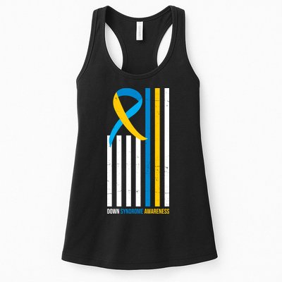 Down Syndrome Awareness Ribbon Flag Womens Tank Top