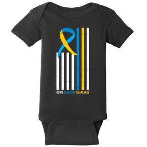 Down Syndrome Awareness Ribbon Flag Baby Bodysuit