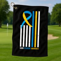 Down Syndrome Awareness Ribbon Flag Golf Towel