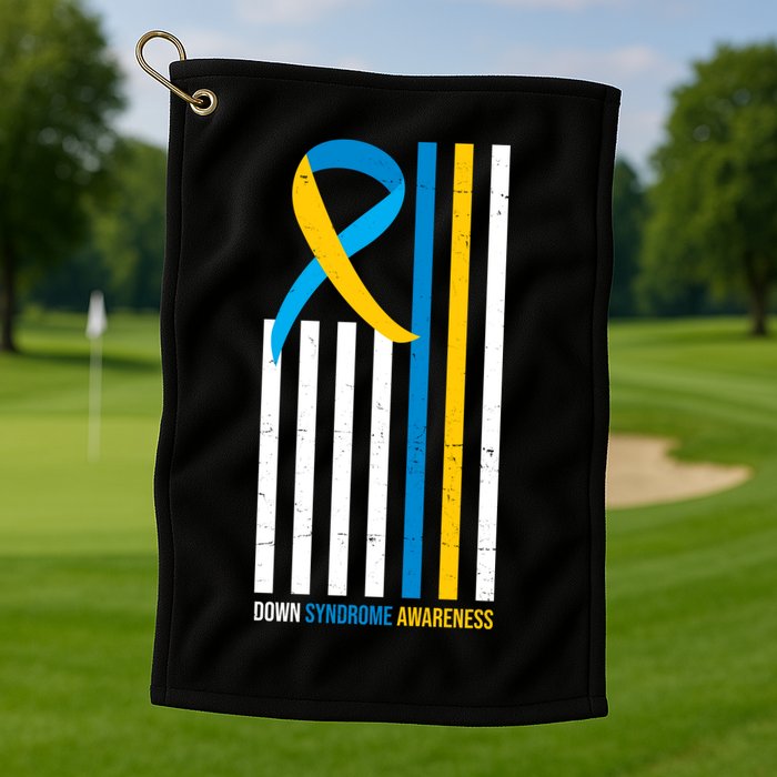 Down Syndrome Awareness Ribbon Flag Golf Towel