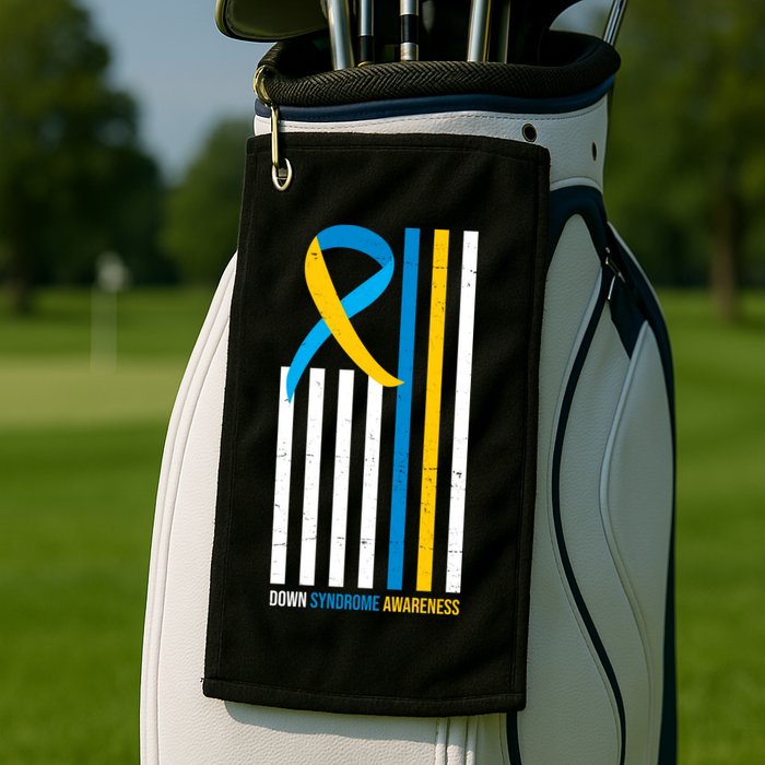 Down Syndrome Awareness Ribbon Flag Golf Towel