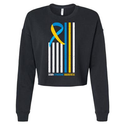 Down Syndrome Awareness Ribbon Flag Cropped Pullover Crew