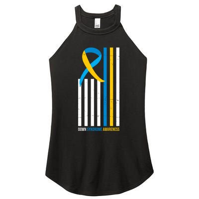 Down Syndrome Awareness Ribbon Flag Women's Perfect Tri Rocker Tank