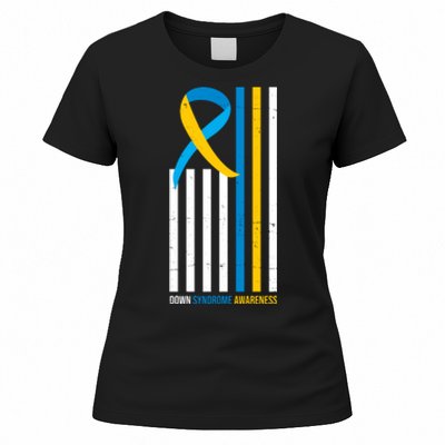 Down Syndrome Awareness Ribbon Flag Women's T-Shirt