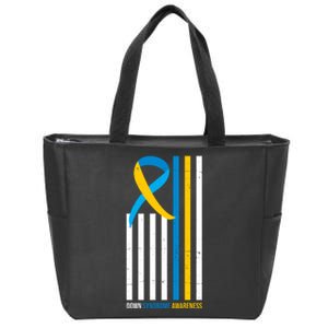 Down Syndrome Awareness Ribbon Flag Zip Tote Bag