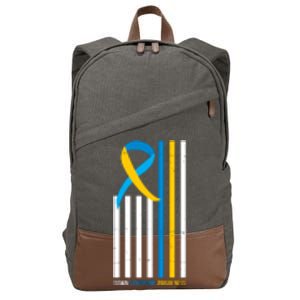 Down Syndrome Awareness Ribbon Flag Cotton Canvas Backpack