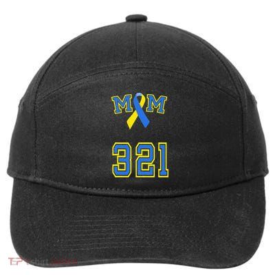 Down Syndrome Awareness Trisomy 21 Mom T 3 21 Month 7-Panel Snapback Hat
