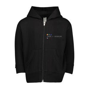 Data Science And Statistics Data Is Greater Than Opinion Toddler Zip Fleece Hoodie