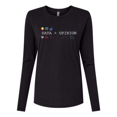 Data Science And Statistics Data Is Greater Than Opinion Womens Cotton Relaxed Long Sleeve T-Shirt