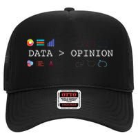 Data Science And Statistics Data Is Greater Than Opinion High Crown Mesh Back Trucker Hat