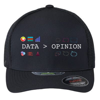 Data Science And Statistics Data Is Greater Than Opinion Flexfit Unipanel Trucker Cap