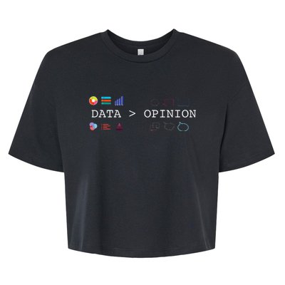 Data Science And Statistics Data Is Greater Than Opinion Bella+Canvas Jersey Crop Tee