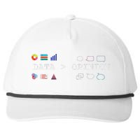 Data Science And Statistics Data Is Greater Than Opinion Snapback Five-Panel Rope Hat