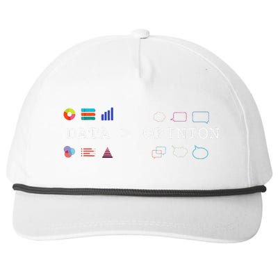 Data Science And Statistics Data Is Greater Than Opinion Snapback Five-Panel Rope Hat