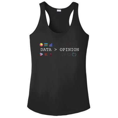 Data Science And Statistics Data Is Greater Than Opinion Ladies PosiCharge Competitor Racerback Tank