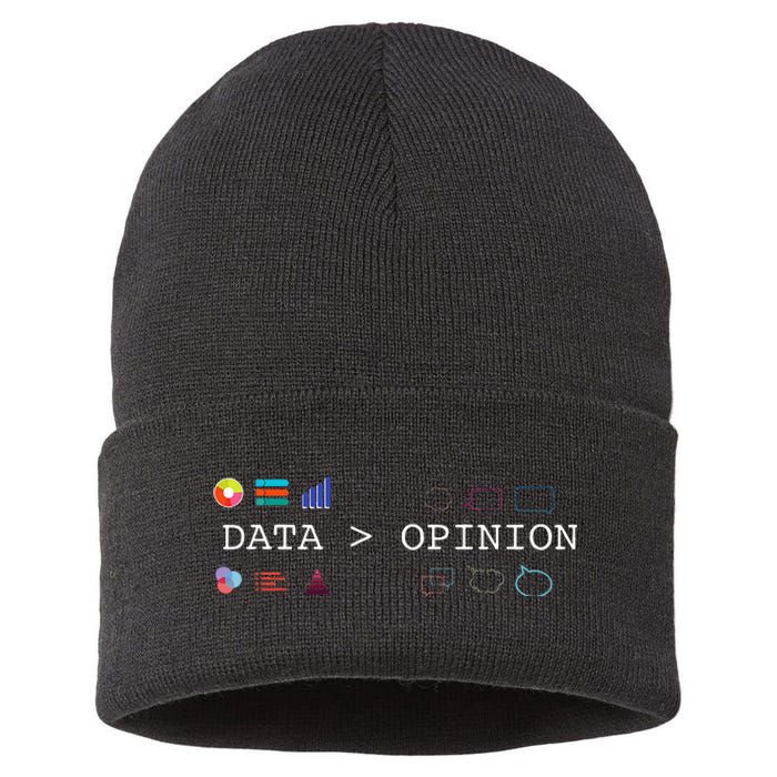 Data Science And Statistics Data Is Greater Than Opinion Sustainable Knit Beanie