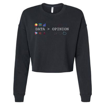 Data Science And Statistics Data Is Greater Than Opinion Cropped Pullover Crew