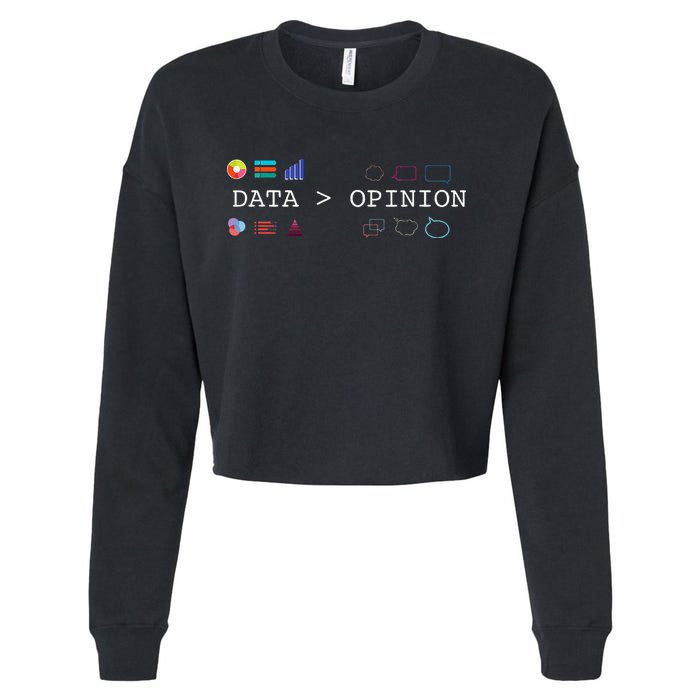Data Science And Statistics Data Is Greater Than Opinion Cropped Pullover Crew