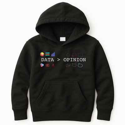 Data Science And Statistics Data Is Greater Than Opinion Kids Hoodie