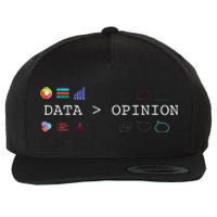 Data Science And Statistics Data Is Greater Than Opinion Wool Snapback Cap